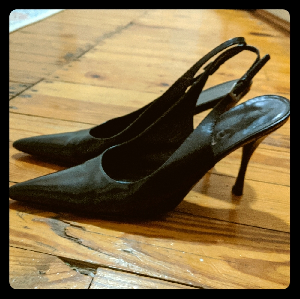 Prada sling back leather heels